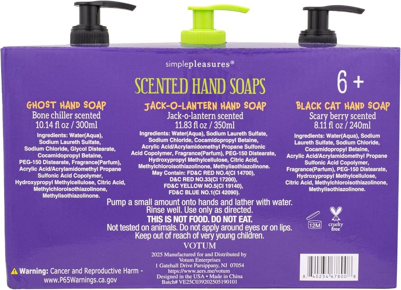 simple pleasures Halloween 3 Pack of Cat, Ghost & Pumpkin Spice, Berry Scented Liquid Hand Soap Dispensers Autumn & Halloween Novelty Decorative Refillables for Kitchen Countertops and Bathroom Sinks - Image 5